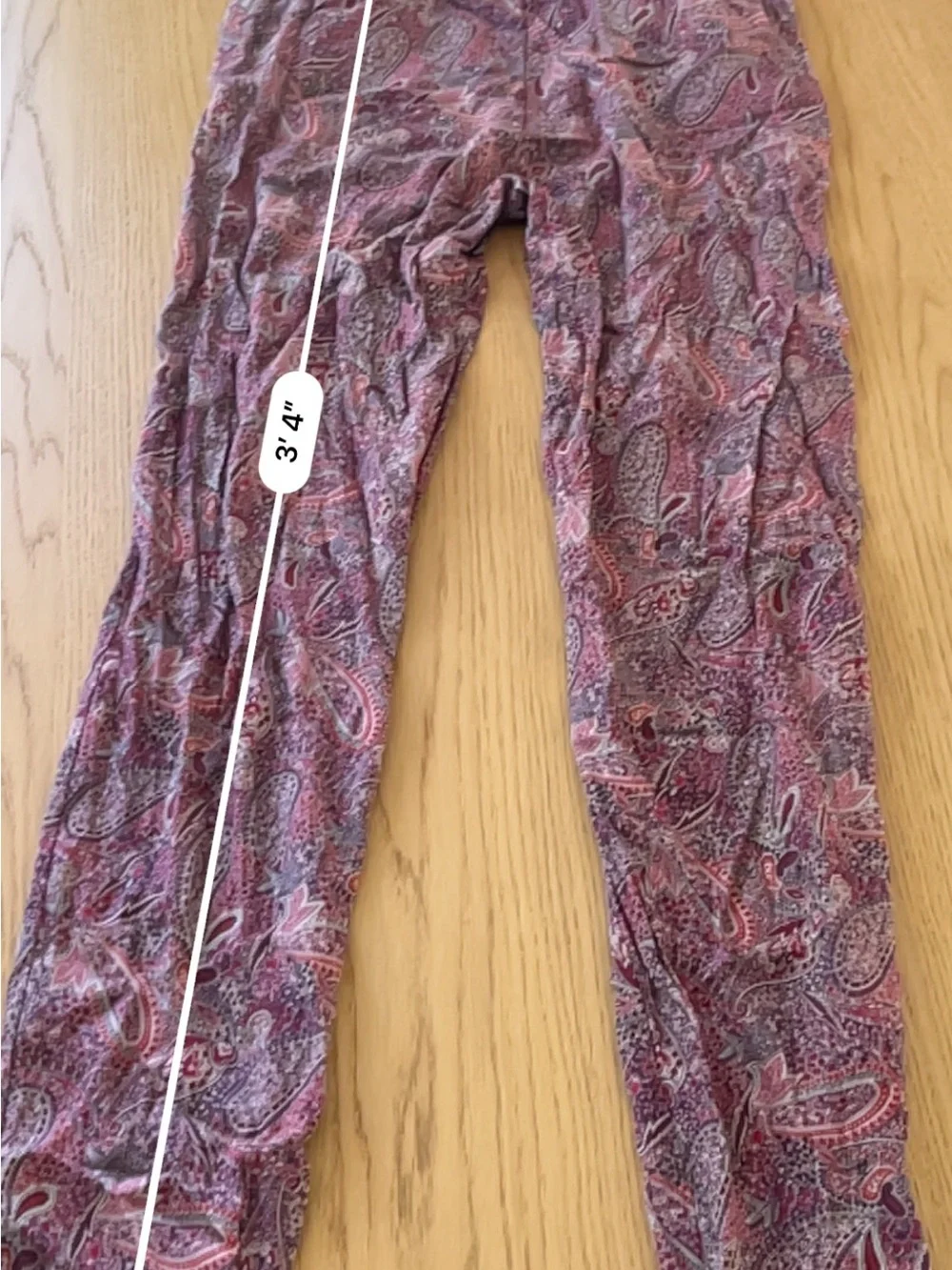 Brandy Melville Mauve Paisley Boho Relaxed Drawstring Culottes Joggers